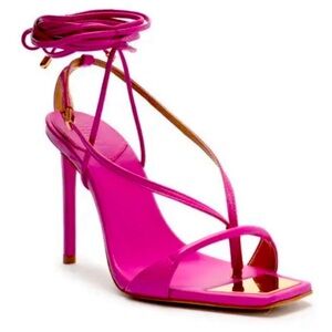 SCHUTZ Vikki Leather Sandal - Pink Sz: 7.5 -No Box